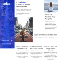 ionize mini website template desktop screenshot