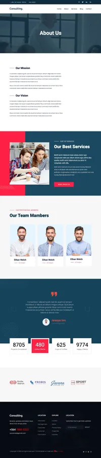 consultingbiz mini website template desktop screenshot