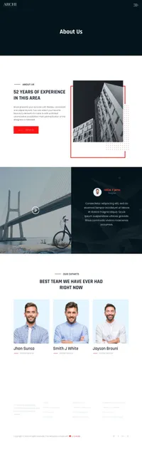 archi mini website template desktop screenshot