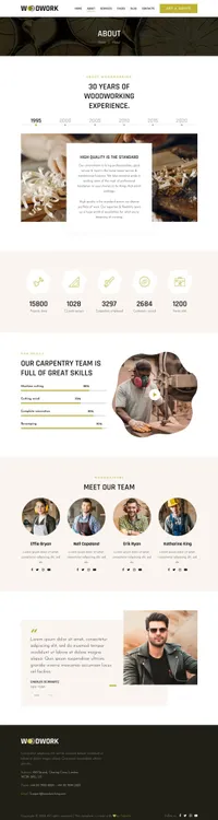 woodwork mini website template desktop screenshot