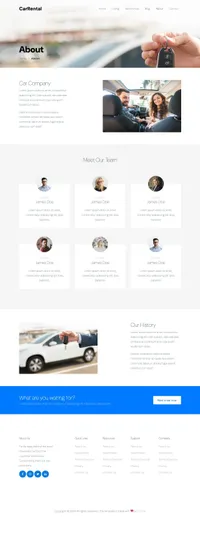 carrentals mini website template desktop screenshot