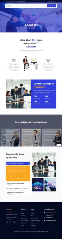 it-solution mini website template desktop screenshot