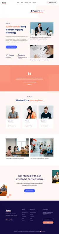 bravo mini website template desktop screenshot