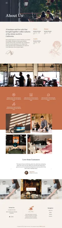decoffee mini website template desktop screenshot
