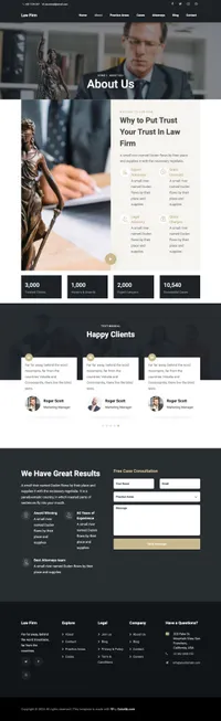 lawfirm mini website template desktop screenshot