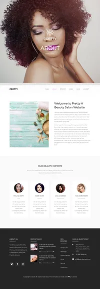 pretty mini website template desktop screenshot