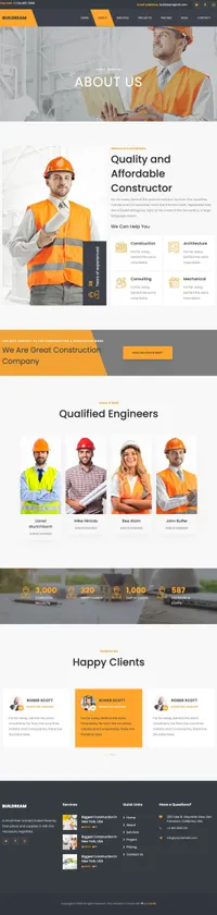 buildream mini website template desktop screenshot