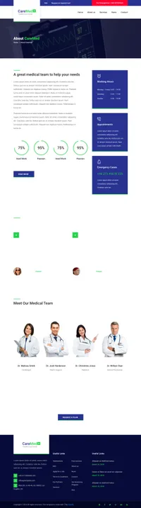 caremed mini website template desktop screenshot