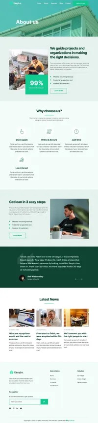 easylo mini website template desktop screenshot