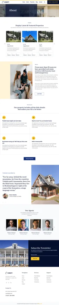 homofy mini website template desktop screenshot