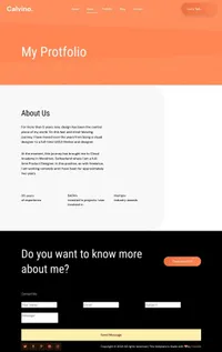 calvin mini website template desktop screenshot