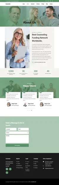 counselor mini website template desktop screenshot
