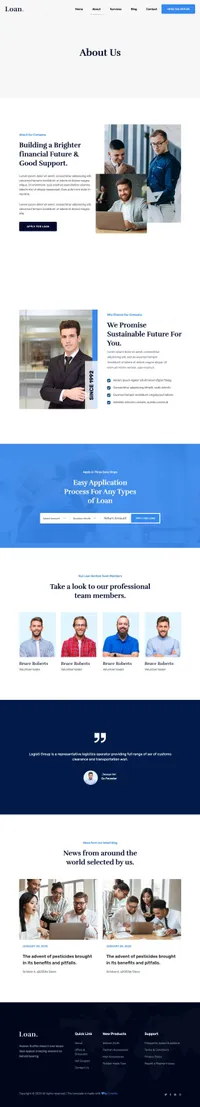 loan mini website template desktop screenshot