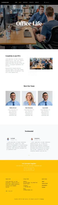 cardboard mini website template desktop screenshot