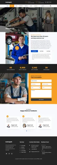 autorepair mini website template desktop screenshot