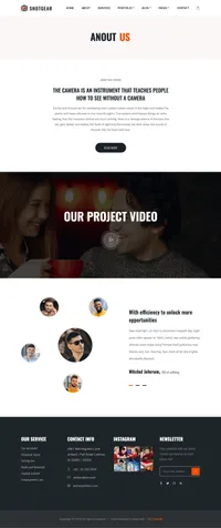 shotgear mini website template desktop screenshot