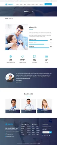 dento mini website template desktop screenshot