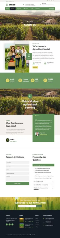 farmland mini website template desktop screenshot