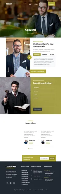 legalcare mini website template desktop screenshot