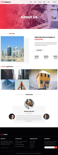 dreamrs mini website template desktop screenshot