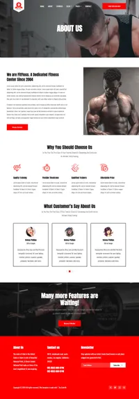 fitfloss mini website template desktop screenshot