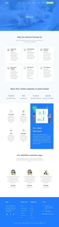 ignite mini website template desktop screenshot