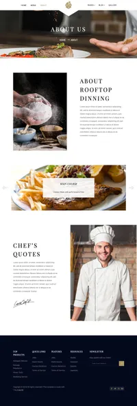 rooftop mini website template desktop screenshot