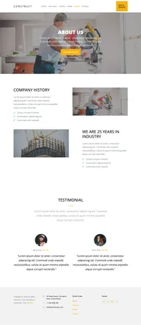 construct mini website template desktop screenshot