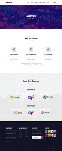 umeet mini website template desktop screenshot