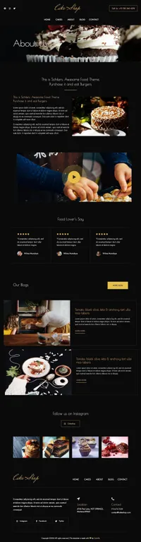 cakeshop mini website template desktop screenshot