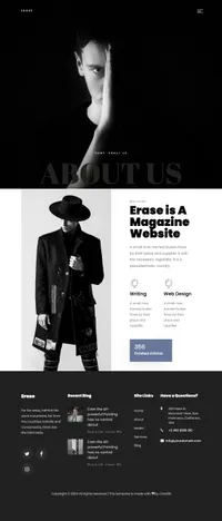 erase mini website template desktop screenshot