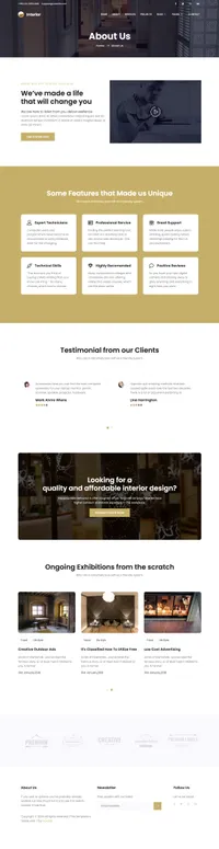 interior mini website template desktop screenshot