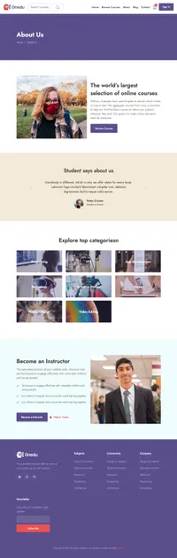 onedu mini website template desktop screenshot