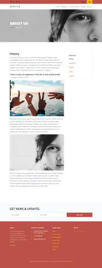 adopted mini website template desktop screenshot
