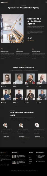 spacewood mini website template desktop screenshot