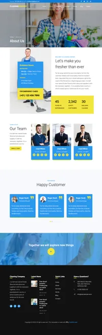 cleaning-company mini website template desktop screenshot