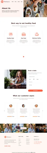 restauco mini website template desktop screenshot