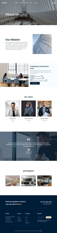 interior-2 mini website template desktop screenshot