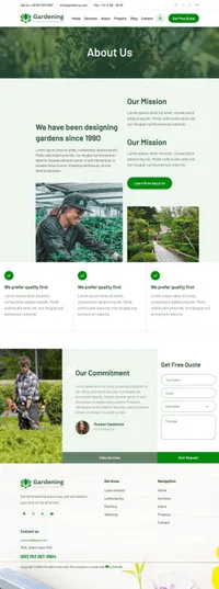 gardening mini website template desktop screenshot