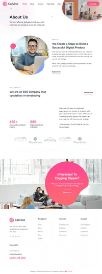 calvino mini website template desktop screenshot