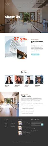 interior-design mini website template desktop screenshot