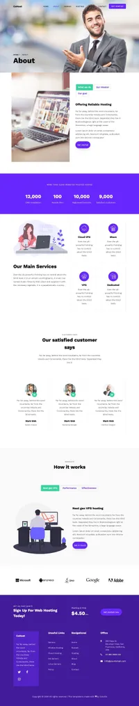 cohost mini website template desktop screenshot