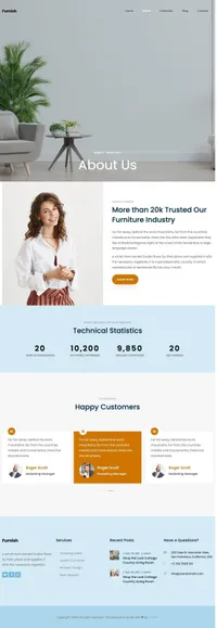 furnish mini website template desktop screenshot
