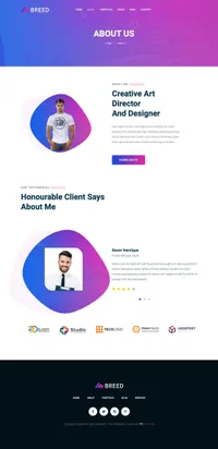 breed2 mini website template desktop screenshot