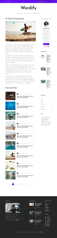 wordify mini website template desktop screenshot