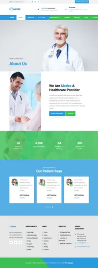 medex mini website template desktop screenshot