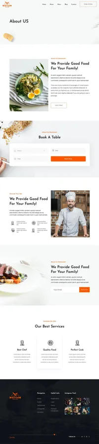 allfood mini website template desktop screenshot