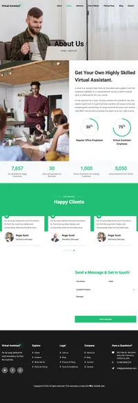 virtualassistant mini website template desktop screenshot