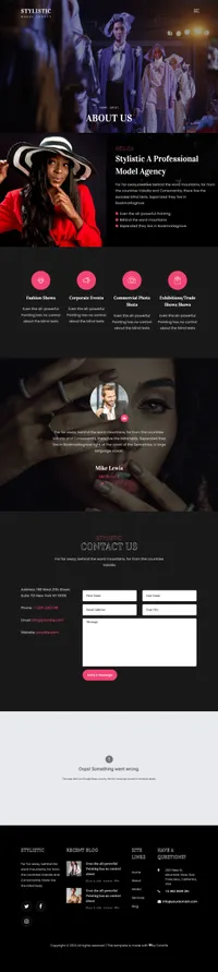 stylistic mini website template desktop screenshot