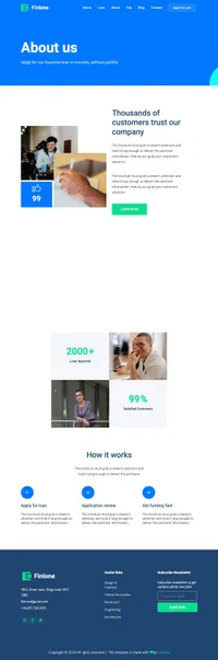 finlone mini website template desktop screenshot